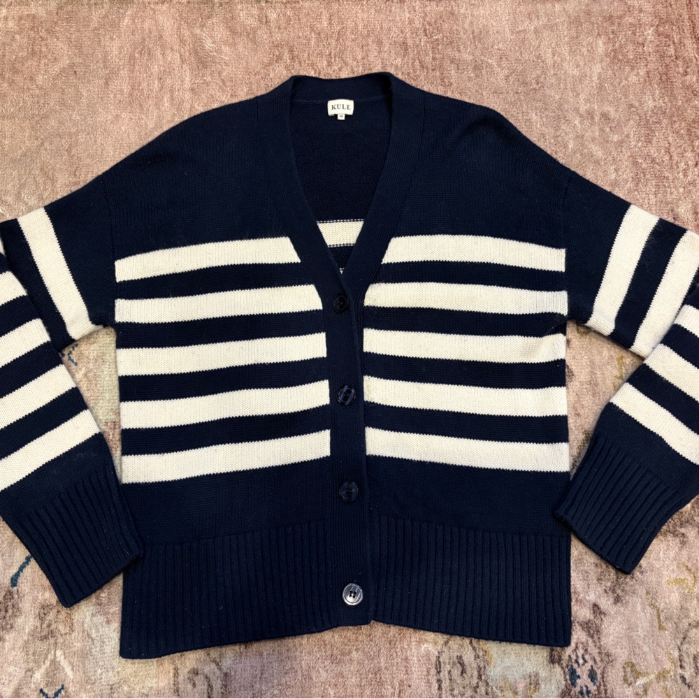 Kule The Raffa Stripe Cardigan Navy/White Size XS